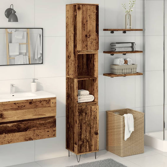 vidaXL Floor Bathroom Column Cabinet L30xD30xH190cm Brown