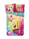 Set Kids Duvet Cover Single with Pillowcase Cotton Multicolored 140x200cm
