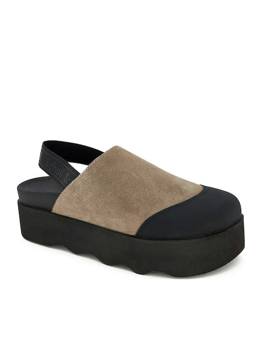 Scholl Abby Suede Mules με Χαμηλό Τακούνι σε Πρ...