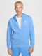 French Terry Sweatshirt with Hood Blue