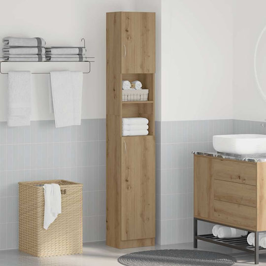 vidaXL 856049 Στήλη Μπάνιου Δαπέδου 32x25.5x190cm Δρυς