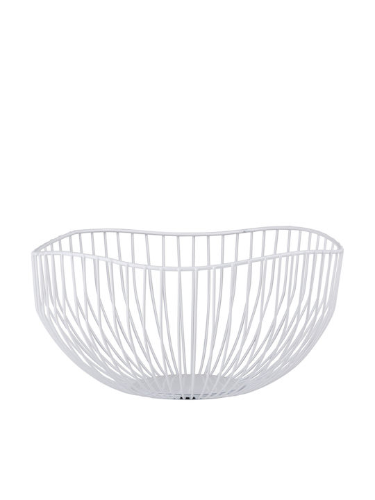 Alpina Switzerland Obstschale Metallisch White 26x12x5cm