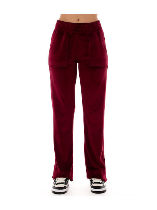 Jogginghose Samt Bordeaux