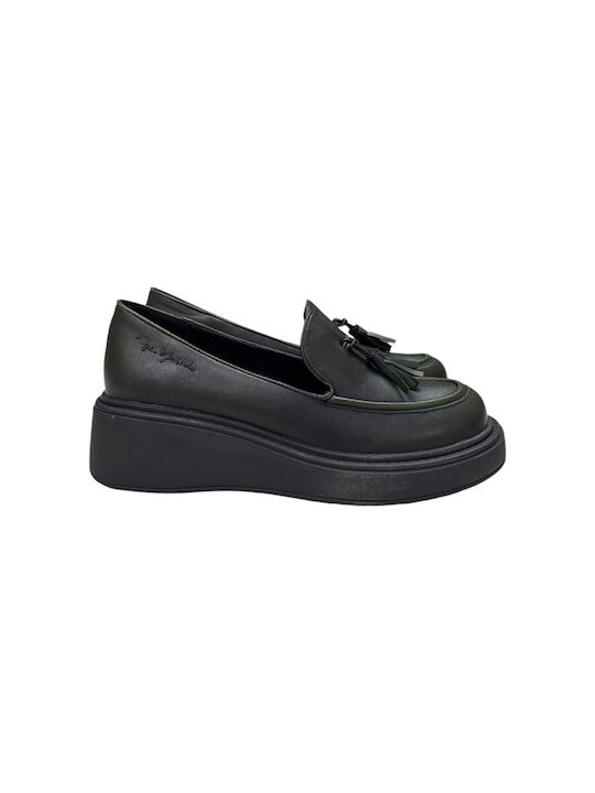 Women's Moccasins in Green Color