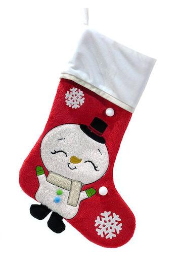 Christmas Decorative Red Socks with Snowmen Snowman L43cm