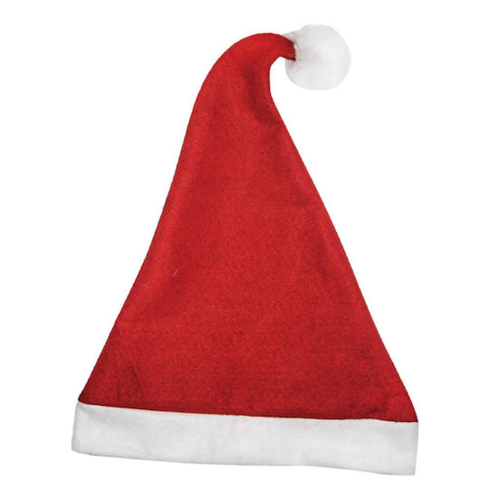 931183 Weihnachts-Kappen Rot mit Muster Weihnachtsmann 27x36cm.