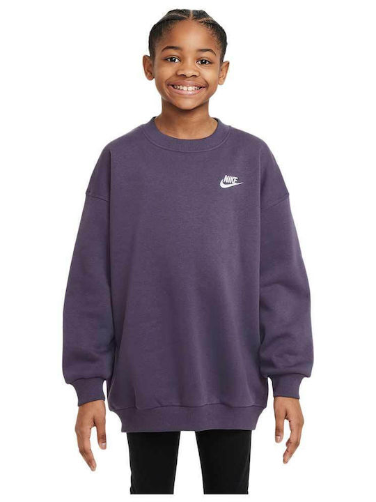Nike Fleece Παιδικό Φούτερ Μωβ Sportswear Club