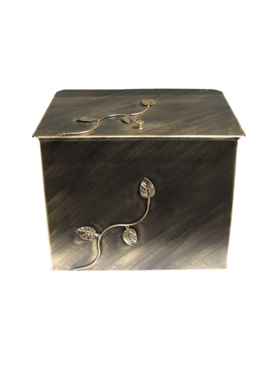GTMED Metallisch Box Holzlagerung 63x54x44cm Braun