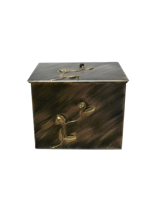 GTMED Metallic Box Wood Storage 63x54x44cm Brown GTMED Metallic Box Wood Storage 63x54x44cm Brown