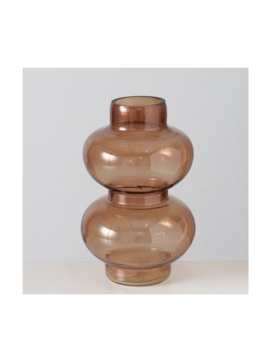 Meli Handmade Decorative Glass Vase Brown 25 cm