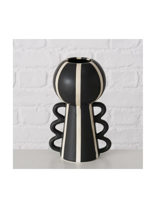 Nanuka Decorative Porcelain Vase White Black 20 cm