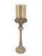 Marhome Candle Holder Metal in Pink Color 12.5x12.5x50.5cm 1pcs