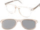 Crulle Transparent Women's Acetate Prescription Eyeglass Frame with Clip-On