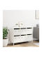 Sideboard made of Metal with Drawers White 101.5x39x73.5cm