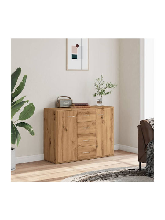 Sideboard Wooden with Drawers Oak 88x30x64cm