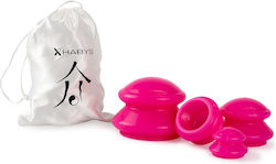 Silikon Schröpfset mit 4 Teilen Rosa Etui Habys