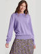 Women's Long Sleeve Sweater Cotton Royal Lilac Purple