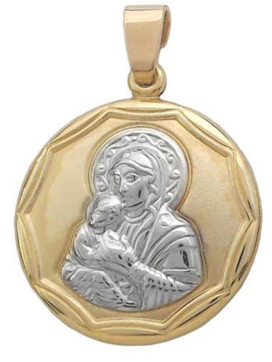 Goldjewels Halskette Amulett Göttliche Mutter aus Gold 14K
