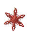 Hanging Snowflake Ornament Plastic Red 10x10cm with Glitter Plan 2