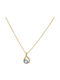 Fhs Jewlery Колиета с дизайн Сълза от Златна Стомана Светлосин