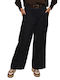 Damen Stoff Hose Washed Blue, Dark Blue