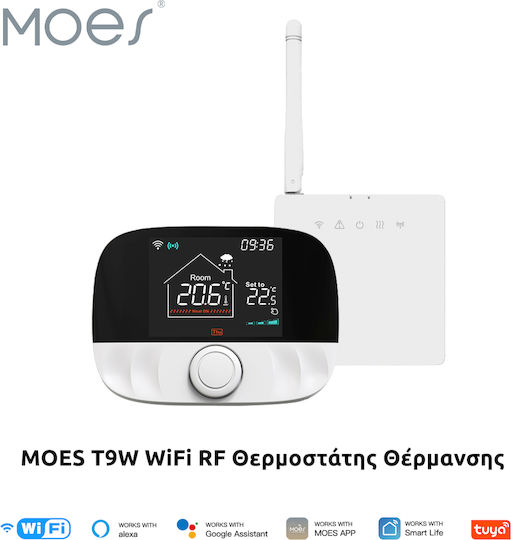 Moes T9wgac Wifi+rf Θερμοστάτης Λέβητα Αερίου Πετρελαίου