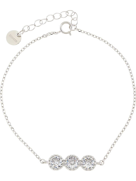 Breeze Women's Silver Bracelet with Zircon 19cm