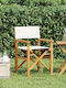 Regiestuhl Hölzernes Cream 57x54.5x85εκ.
