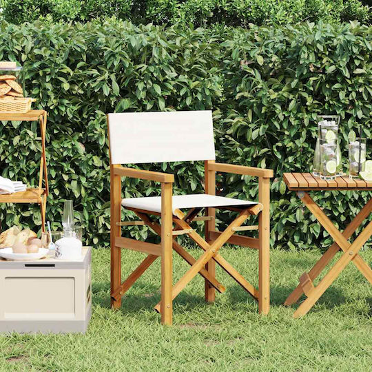 Regiestuhl Hölzernes Cream 57x54.5x85εκ.