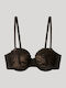 Strapless Bra with Light Padding Underwire Black