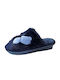 Winter Women's Slippers with Fur Blue