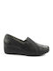 Leather Women's Moccasins in Black Color