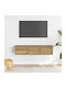 Wand Wohnzimmer Schrank aus Spanplatte Artisia Eiche 88x26x18.5cm