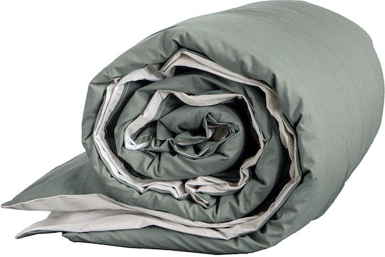 Nima Duvet Cover Cotton Queen 220x240 Colors Oat Beige / Rock Green