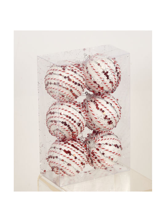 Hanging Ball Ornament Ornament Red Set 6pcs