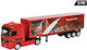 CarMotion Mercedes Truck With Trailer Metal Modeling Figure Truck Red in Scale 1:43 36.5x9x6cm.