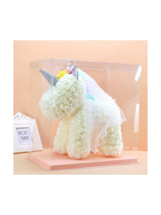 Unicorn of Artificial Roses White 40cm