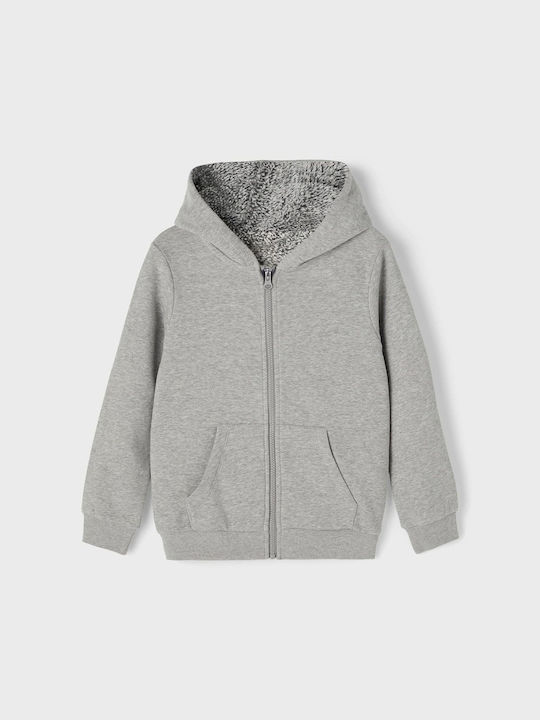 Joyce Kids Cardigan Cotton with Hood Gray