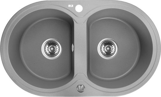 Laveo Dafne Chiuvetă De Bucătărie Drop-In Din Granit Lichid L78xL47cm Gri