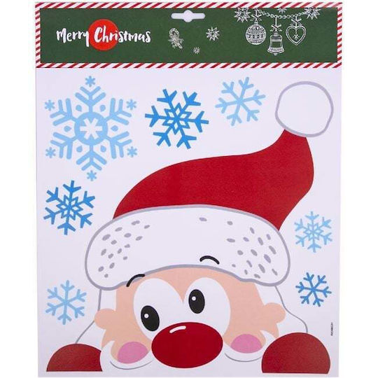 Crăciun Autocolante pentru Fereastră cu Design Άγιου Βασίλη și Νιφάδων 31x38cm.