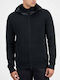 Herren Strickjacke mit Kapuze Black