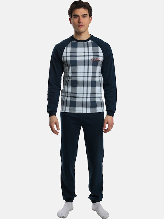 Dreams by Joyce Power Off Winter Men's Cotton Pyjama Light Blue/Blue