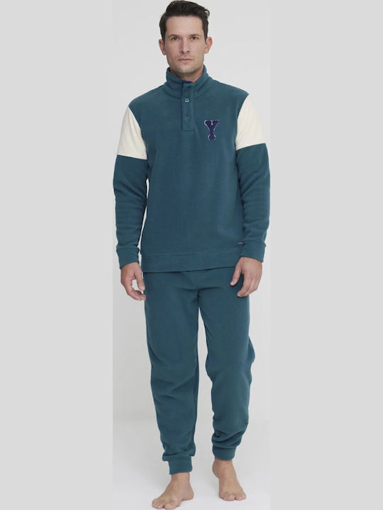 Noidinotte Men's Winter Fleece Pajama Pants Green
