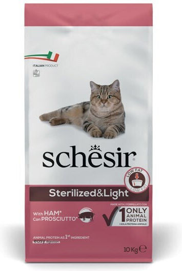 Schesir Sterilized & Light Dry Food Gluten-Free for Adult Sterilized Cats with Ham / Pork 10kg