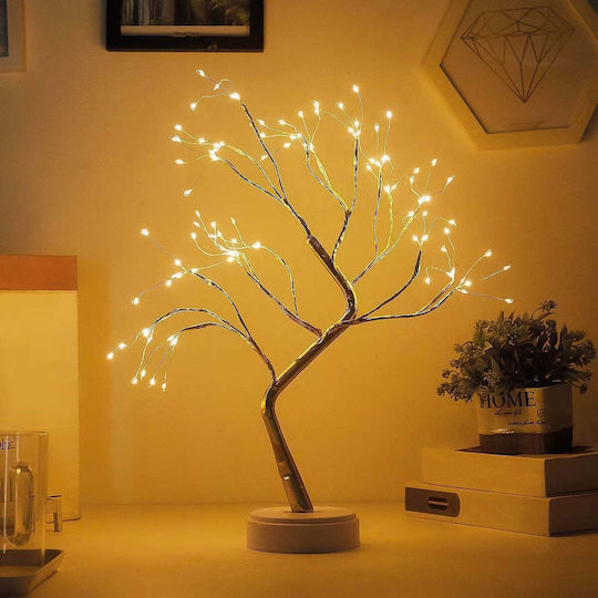 Lustră decorativă cu LED-uri, lampă de masă, copac cu 108 LED-uri, înălțime 50 cm, lumină alb cald multicoloră