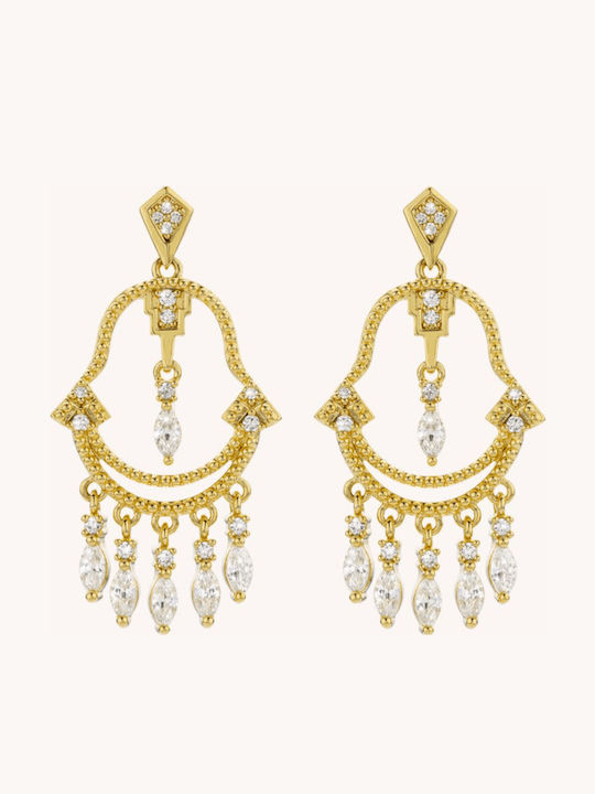 Mya-Bay Earrings made of Silver Gold Plated with Stones