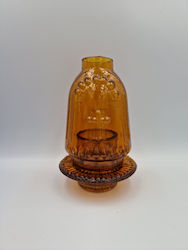 Tisch-Glas-Vigil-Öllampe in Honigfarbe