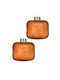 Hängendes Kürbis Ornament Glas Orange 7.8x8.6cm Set 2Stück