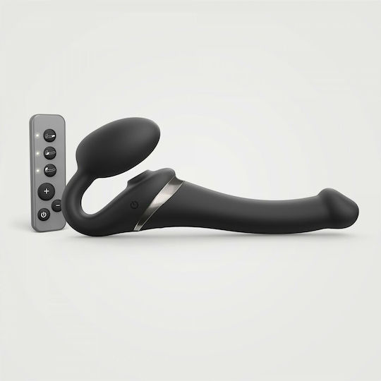 Strap On Me Fără bretele Strap On cu Dildo 2cm cu vibrație în Culoare Negru