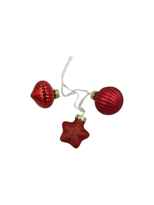 Hanging Ornament Red Set 3pcs